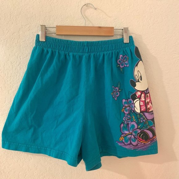 1980s Mickey Mouse Disney Teal Jerry leigh Cotton Elastic Shots - Picture 4 of 6